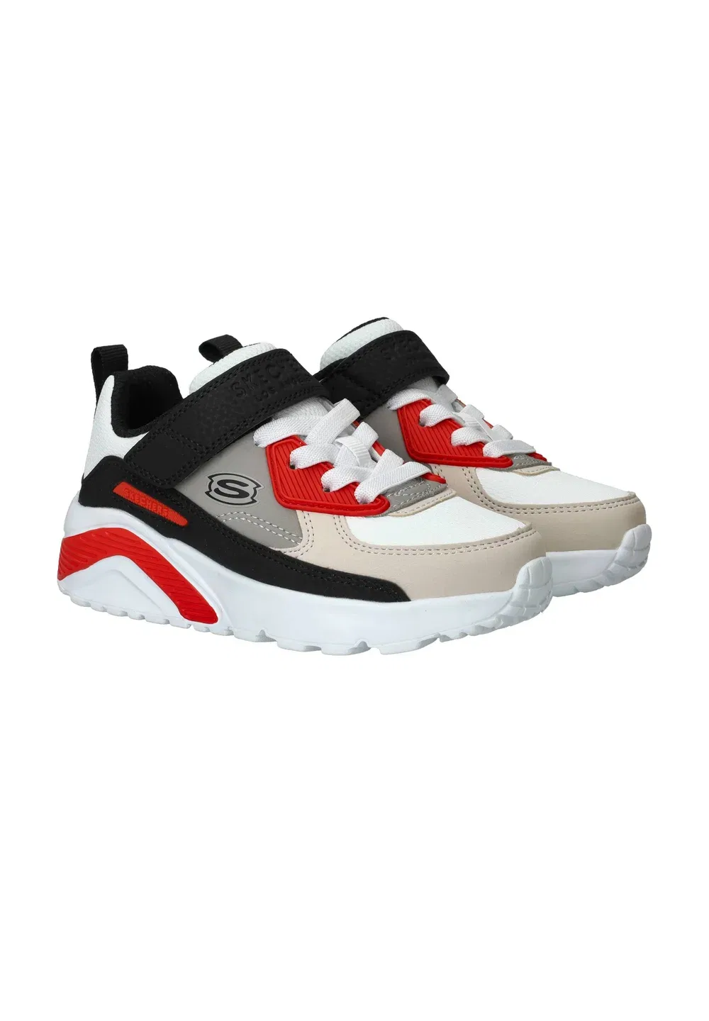 Кроссовки Uno Lite Skechers, White Synthetic/ Black & Red Trim — фото 2