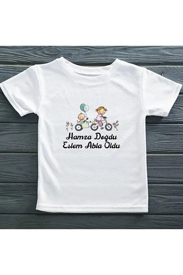 Детская футболка для мальчиков с принтом Big Sister Asilcomkids, White