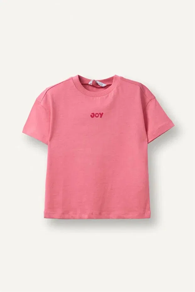 Детская футболка для девочек с принтом 100% Cotton Printed T-Shirt Baby Girl Defacto, Pink-pn280