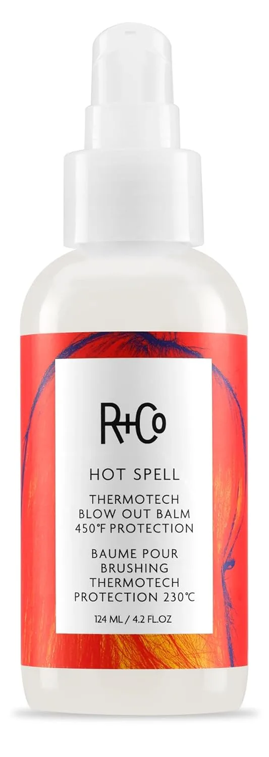 R+Co Hot Spell Thermotech Blowout Balm Deluxe, защита до 450°F, контроль над пушистостью и стойкая укладка, веганский продукт, 30 мл 124 мл (1 шт.)