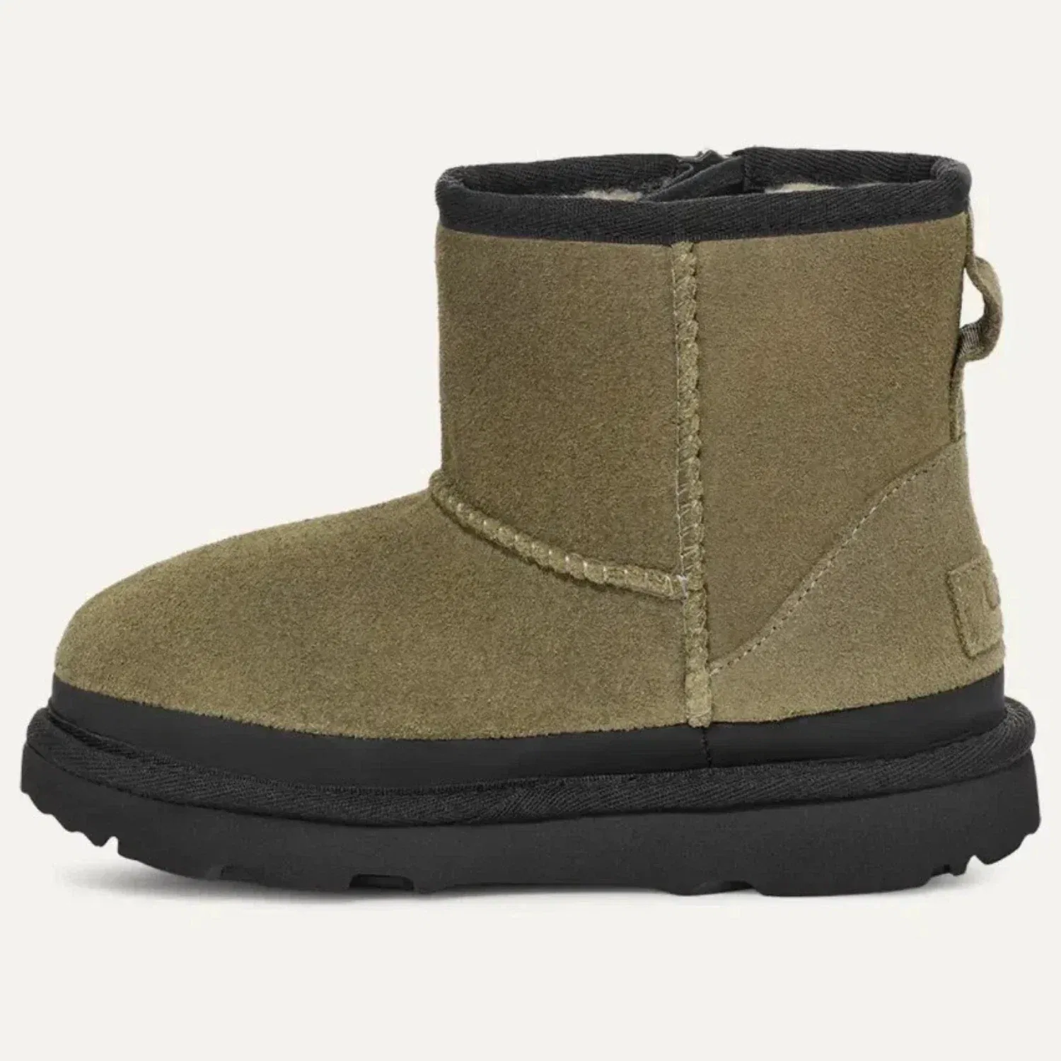 Детские ботинки UGG Classic Mini Zipper Tape Logo, зеленый — фото 3