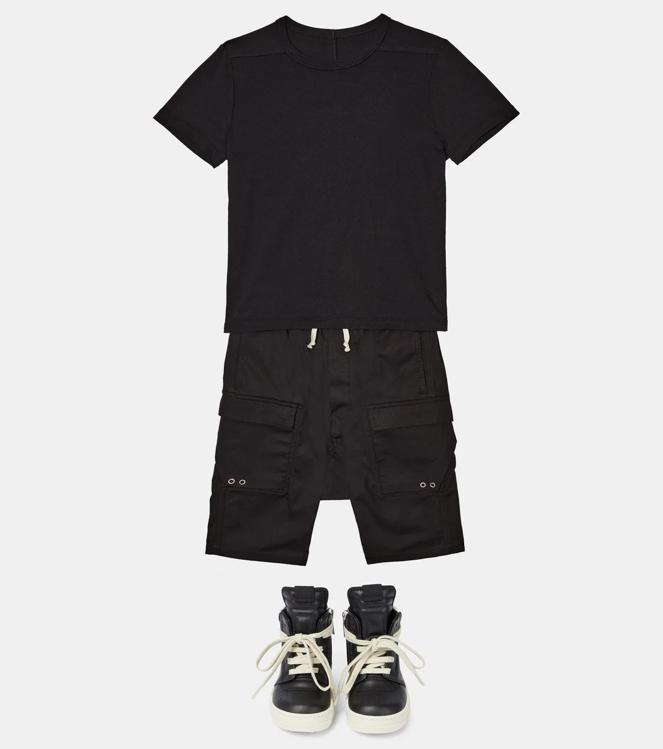 Шорты-карго хлопковые Pods Rick Owens Kids, черный — фото 2