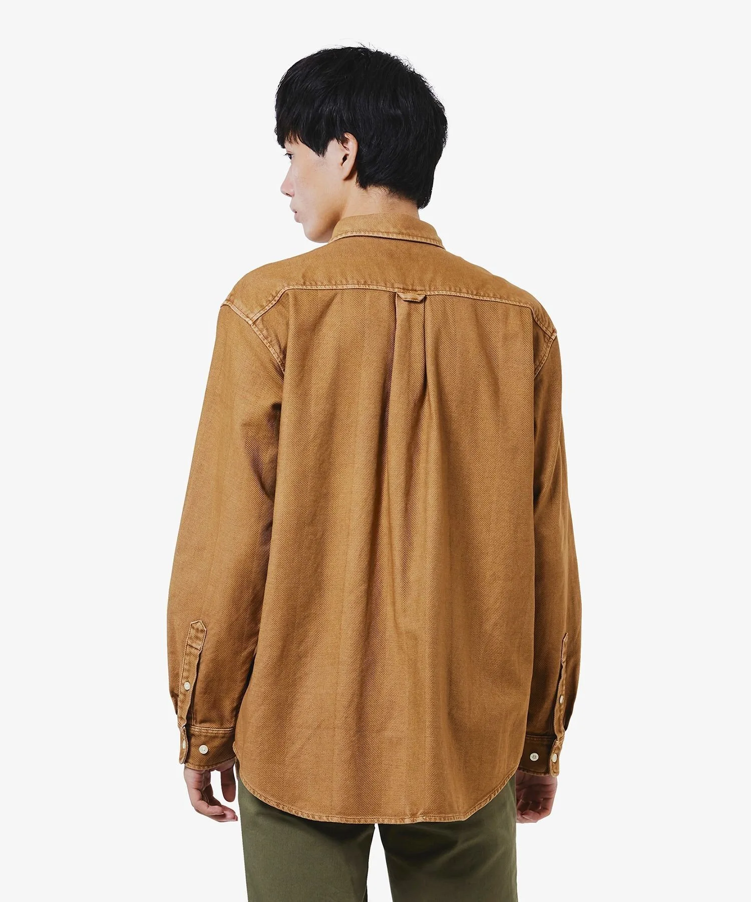 Рубашка из выстиранной фланели в елочку LACOSTE, Camel — фото 2