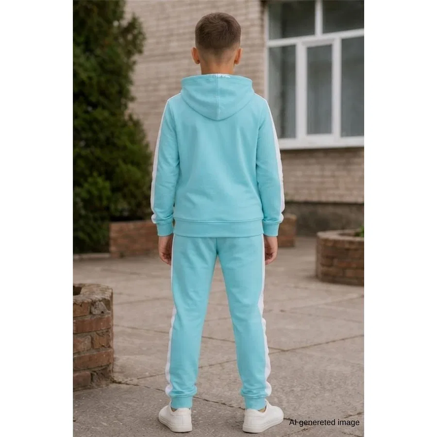 Детский спортивный костюм из дайвинг-ткани с капюшоном и принтом Potential Pina Kids, Голубой — фото 4