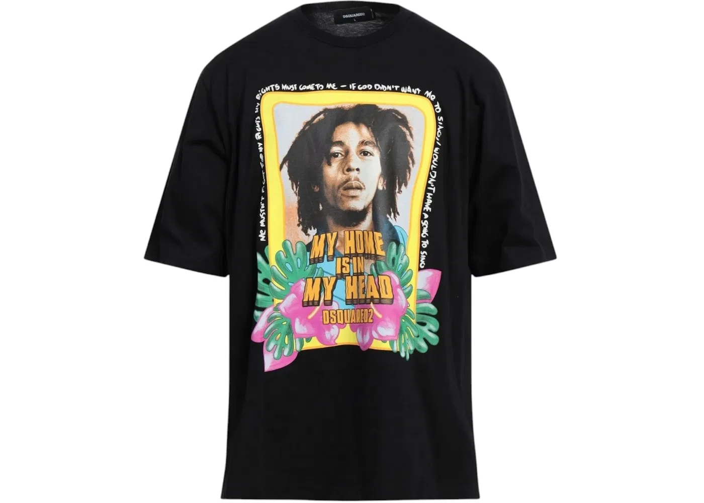 Мужская футболка с принтом Dsquared2 Skater Fit Home Is In My Head Logo, Black