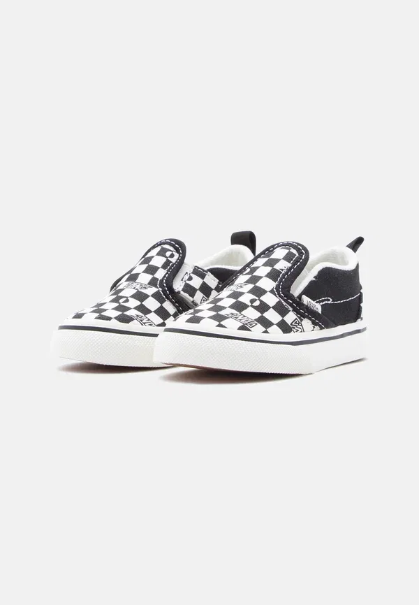 Кеды с клетчатым принтом Slip on Vans Black/White, белый — фото 2
