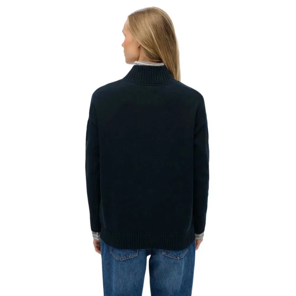 Свитер с полузастежкой Slouchy Knitted Superdry, синий — фото 2