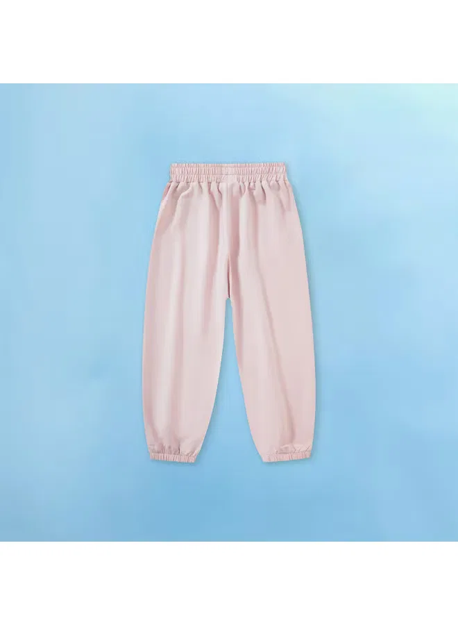 Штаны летние тонкие с принтом бабочки для девочек Jeanswest, розовый — фото 3