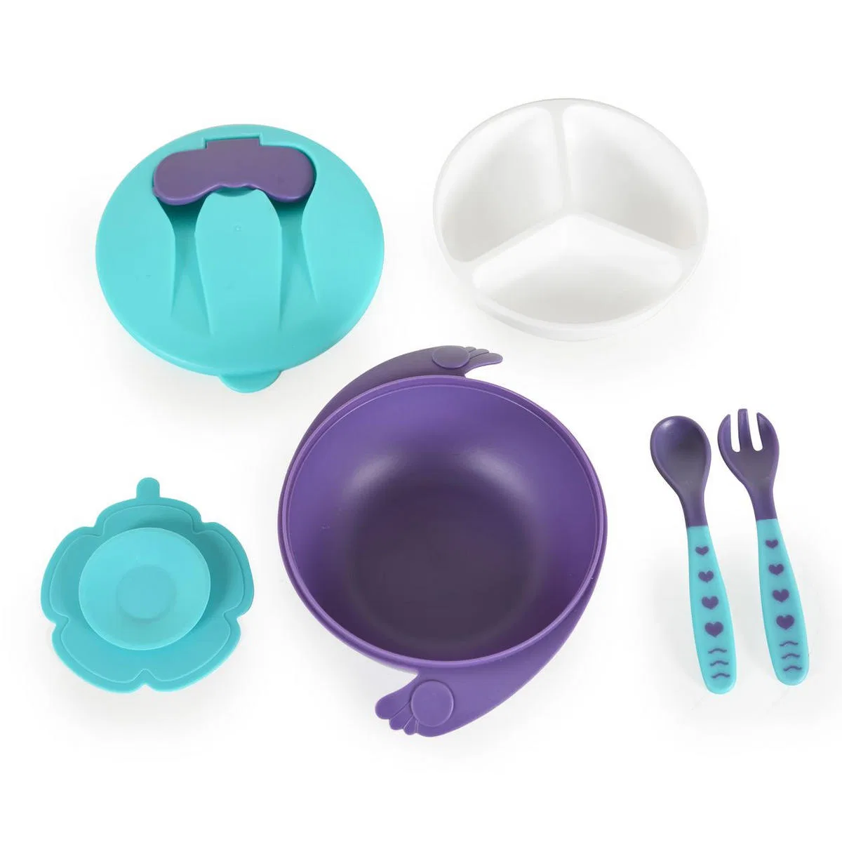 Детский набор посуды Cangaroo Jelly F1730, синий, 300 мл, с крышкой и ручками
