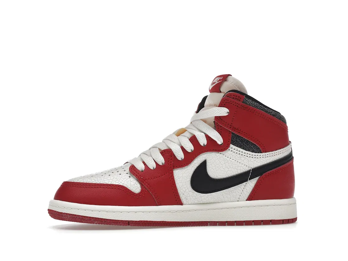 Детские кроссовки с кожаным верхом Jordan 1 Retro High OG, Varsity Red/Black-Sail-Muslin — фото 3