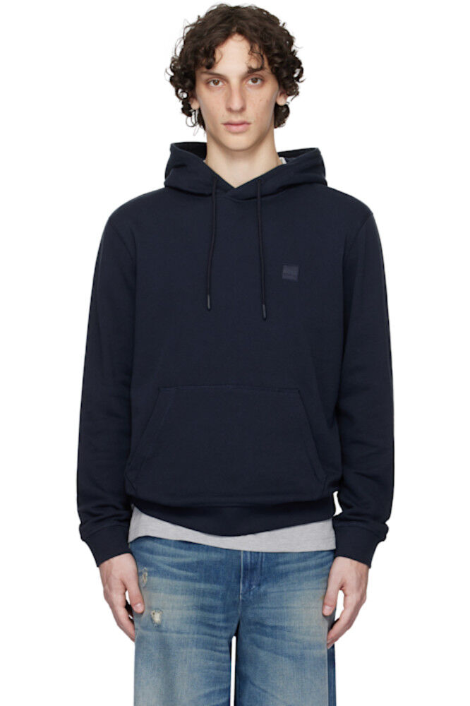 

Толстовка Navy Regular-Fit с логотипом и нашивкой BOSS