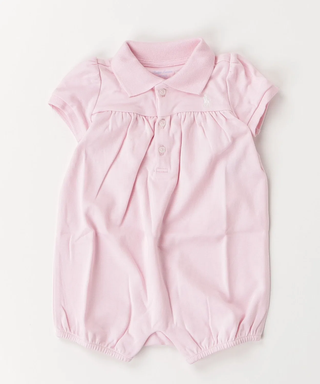 Поло-комбинезон интерлок с пышным рукавом Polo Ralph Lauren, розовый — фото 4