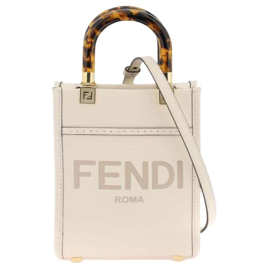 

FENDI Сумка-шоппер из телячьей кожи Sunshine, сумка-шоппер, сумка через плечо, женская мини-сумка белого цвета
