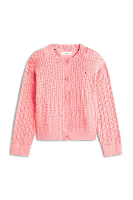 Кардиган детский вязаный Tommy Hilfiger, розовый — фото 2