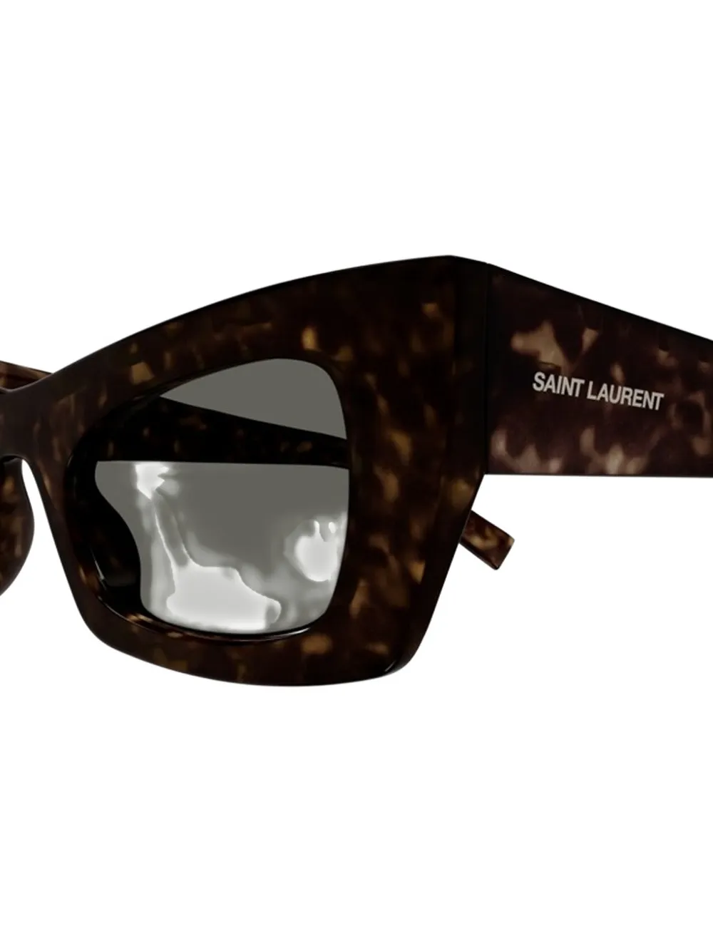 Солнцезащитные очки с геометрической оправой Saint Laurent, коричневый — фото 3