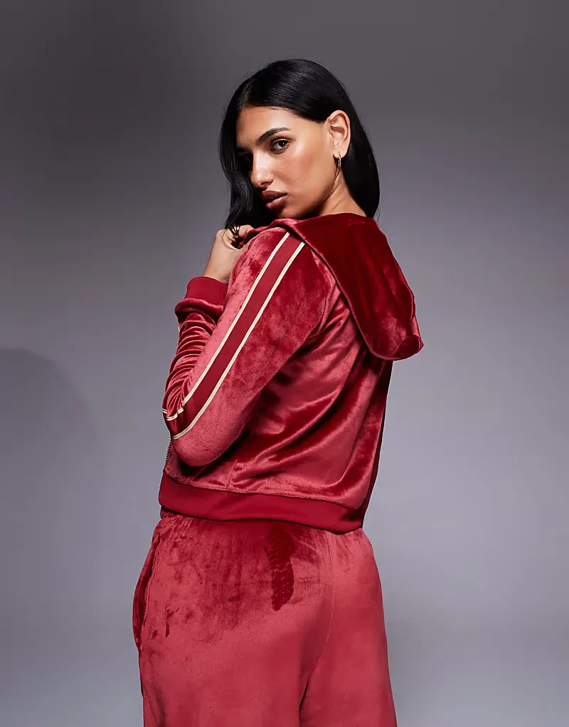 Худи Nike из велюра на молнии, красный — фото 2