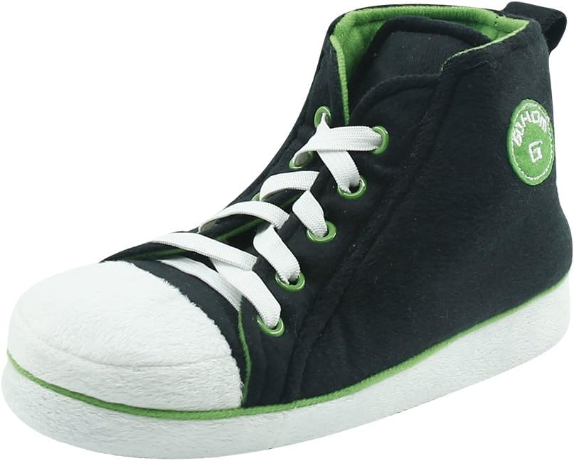 

Детские кроссовочные тапочки - мягкие и стильные уютные домашние обувь для девочек и мальчиков Gohom, черный/зеленый