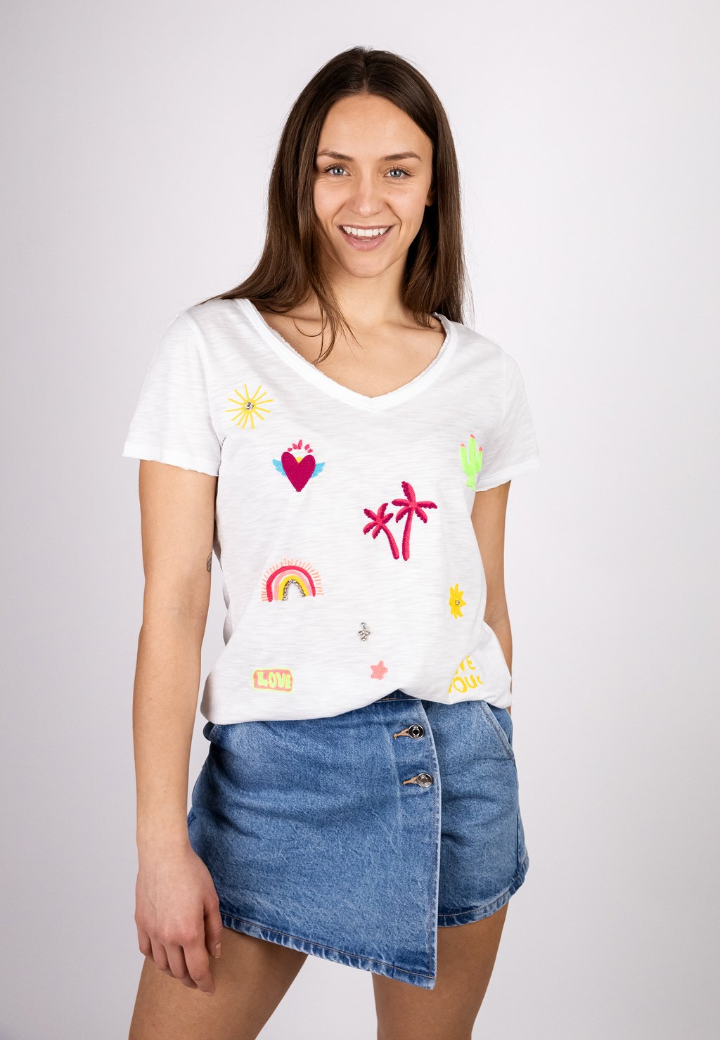 

Футболка с принтом EMBROIDERY Grace, белый