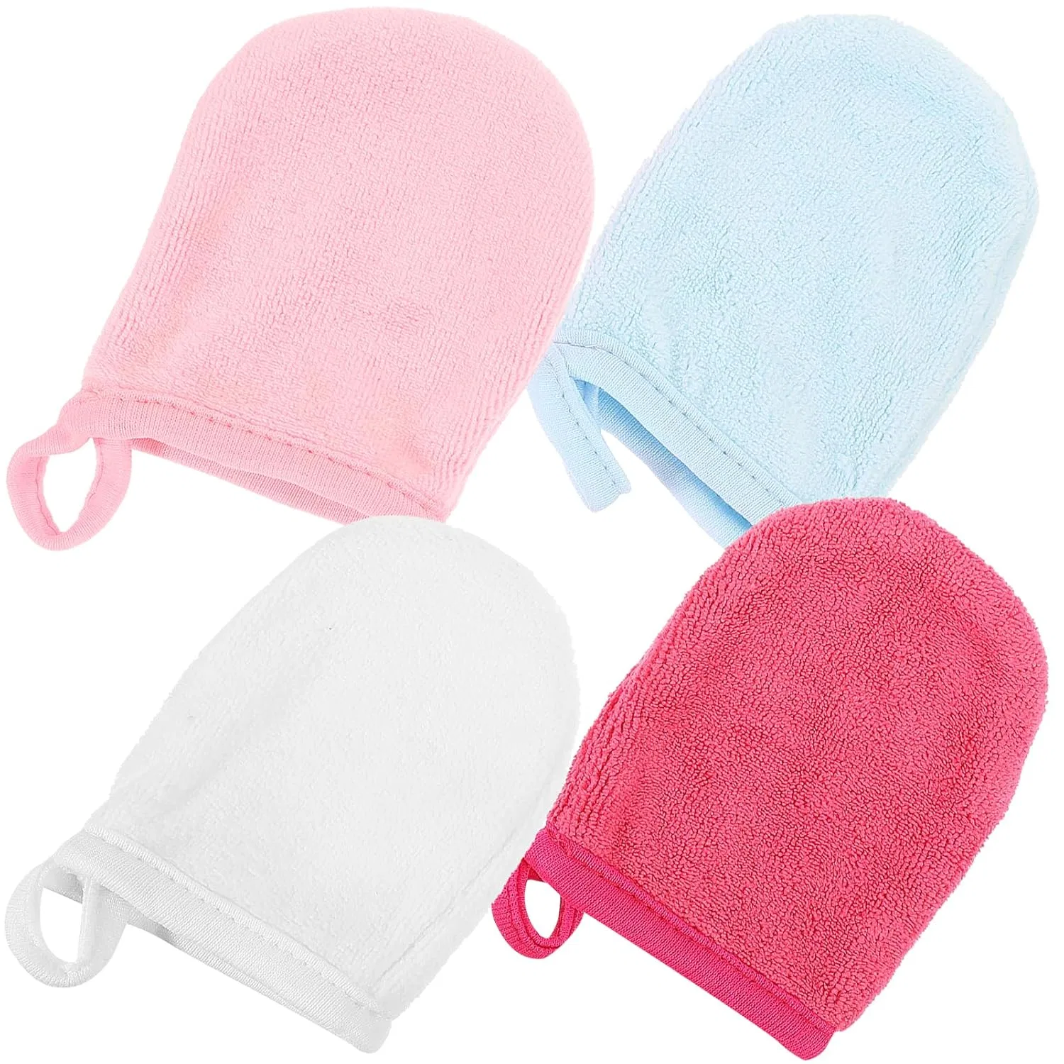 Набор многоразовых микрофибровых варежек для лица, 4 шт. Amosfun