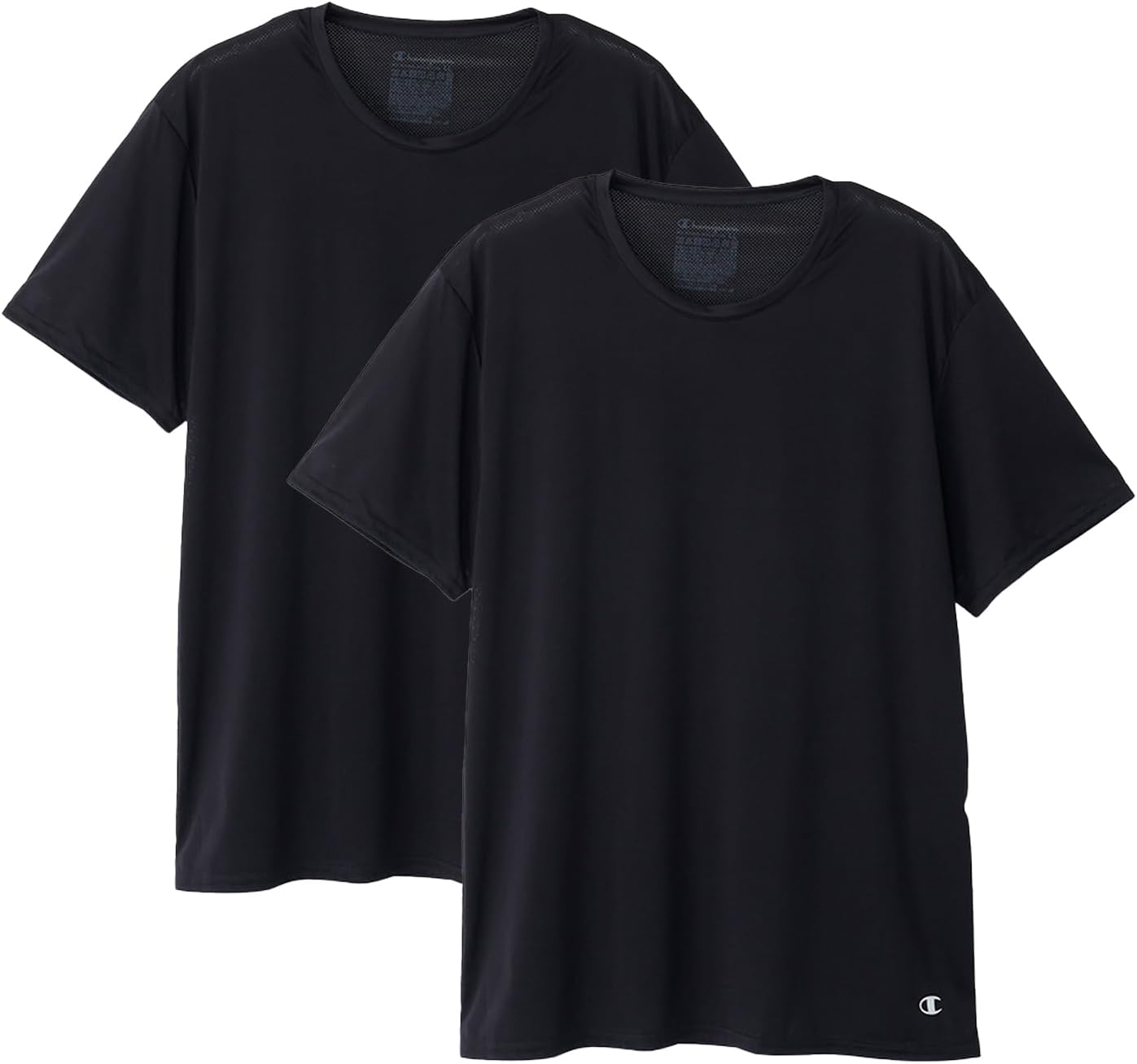 

Мужские футболки Champion с коротким рукавом, комплект из 2 штук, ткань DoubleDRY X-TEMP, черный