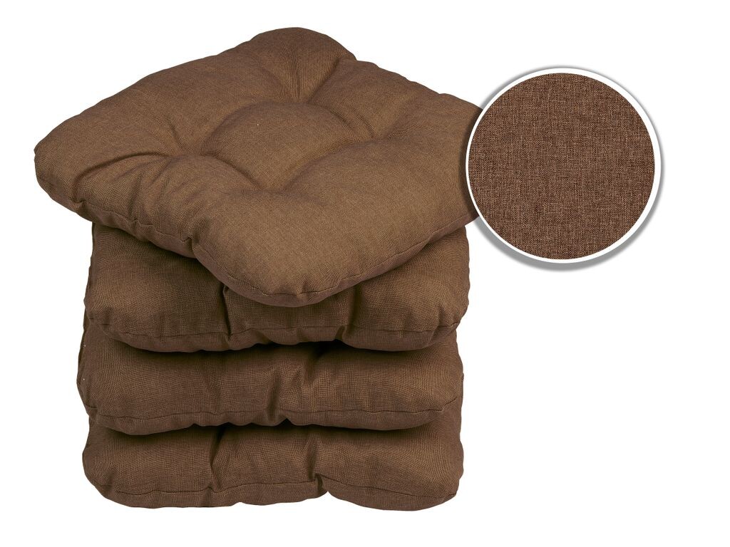 

Набор Sunnypillow из 4 подушек для стульев 40 x 40 см, удобная мягкая подушка шириной 8 см для стульев/скамек в доме и саду. Подушка для сиденья. Подушка для сиденья. Садовая подушка. Много цветов на выбор: серый. MC.Sammler, коричневый