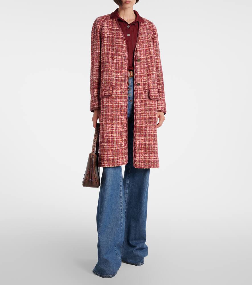 Пальто из клетчатой хлопковой и шерстяной ткани Etro, Var Multicolor F.do Bordeaux — фото 2