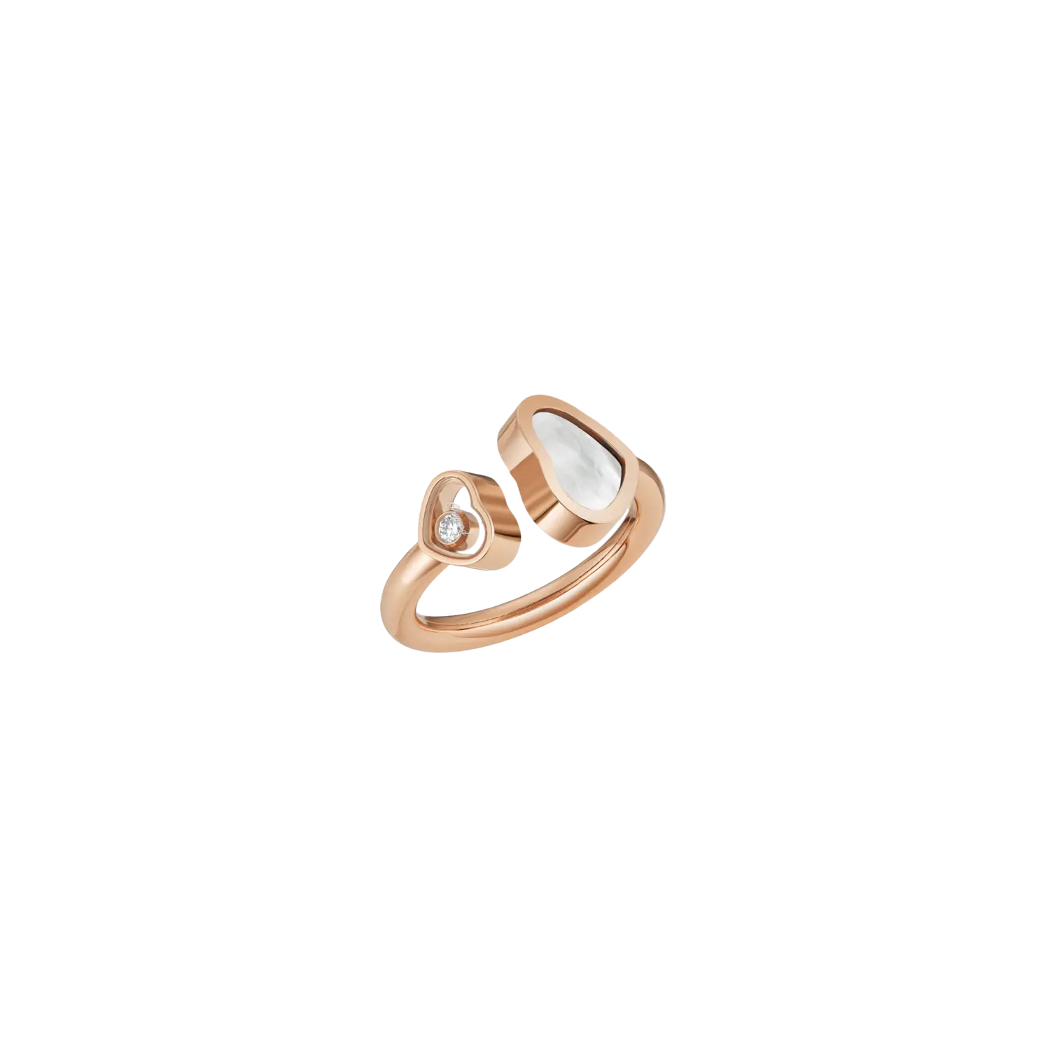 

Кольцо Chopard Happy hearts из розового золота с бриллиантами и перламутром