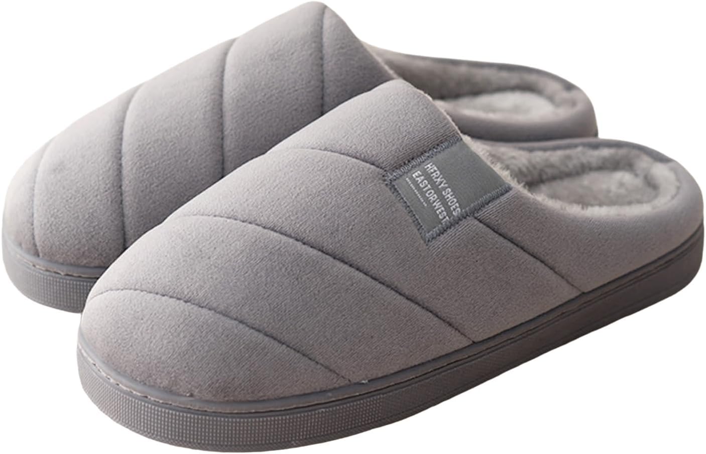 

Тапочки JYSwoshoe с ворсом для женщин и мужчин, удобные домашние тапочки с памятью формы, мягкие плюшевые, теплые тапочки для дома и улицы, темно-серый