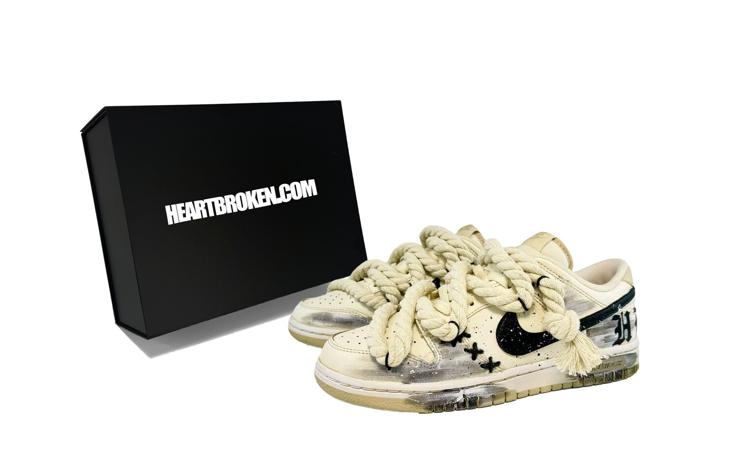 

Кроссовки Nike Dunk Skateboarding Shoes Men Low-top Beige/Black, бежевый/черный