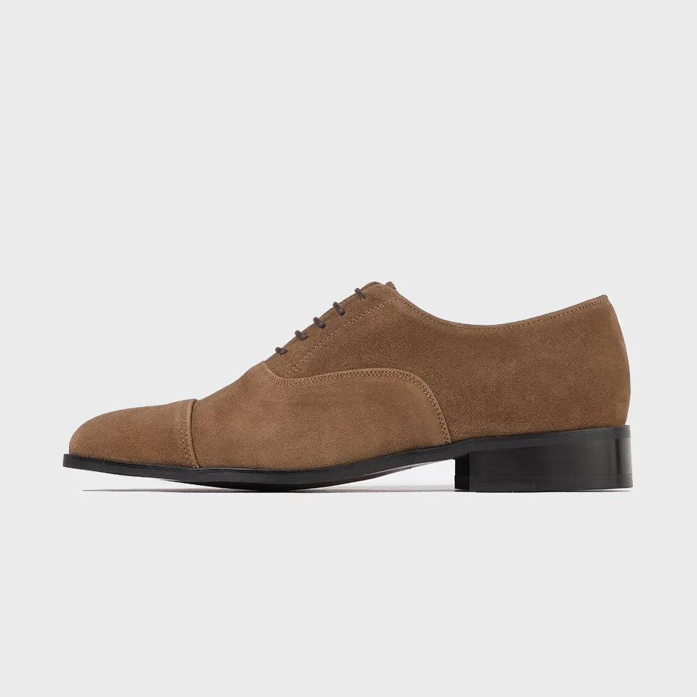 Мужские оксфорды Firenze.A Straight Tip Standard Lambskin Suede 4006-QS, средне-коричневые — фото 2