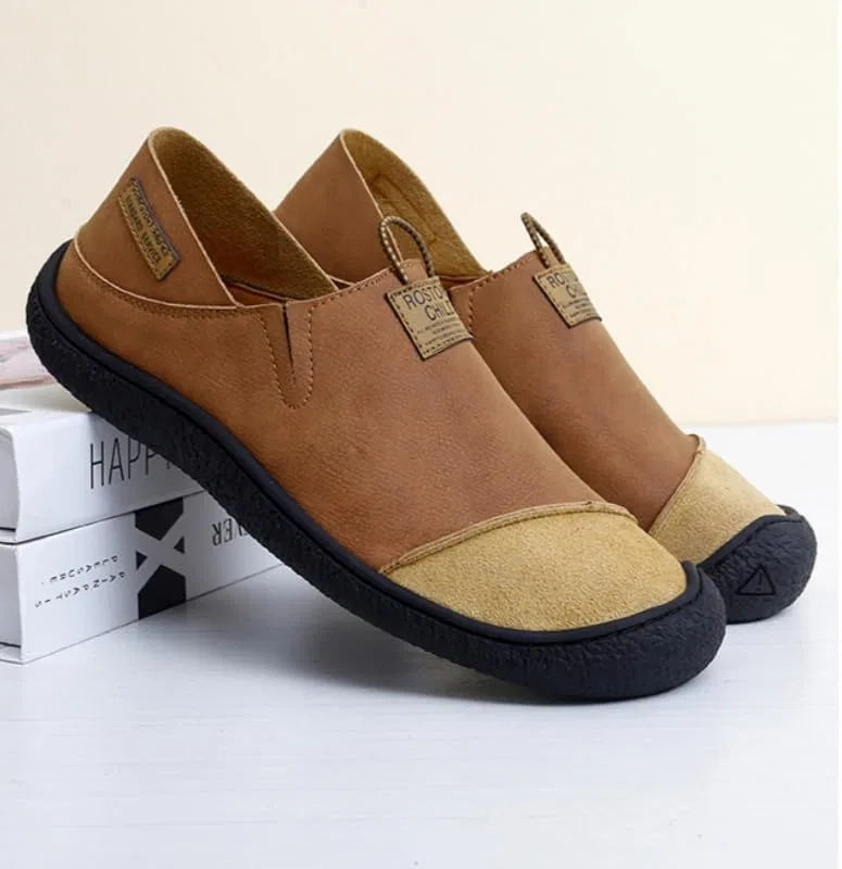 Мокасины мужские повседневные Loafers, Slip-On, желтый HoaloX — фото 3