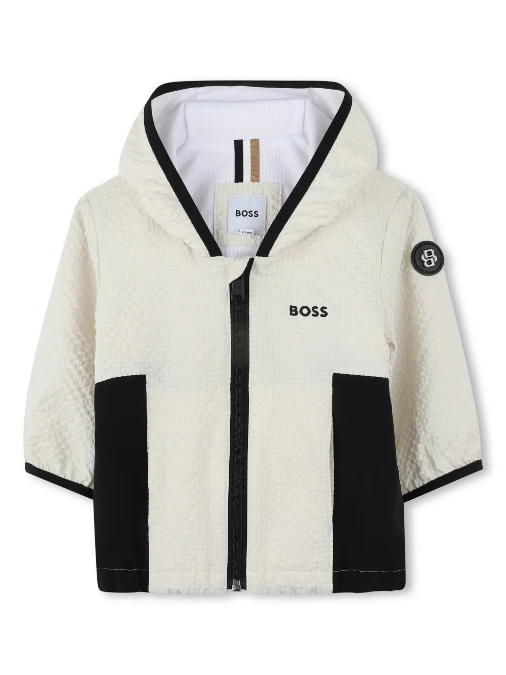 

Ветровка с капюшоном и логотипом BOSS Kidswear, нейтральный