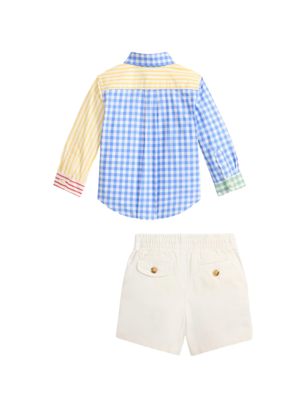 Комплект из Футболка и шортов с вышитым логотипом Polo Ralph Lauren Kids, белый — фото 2