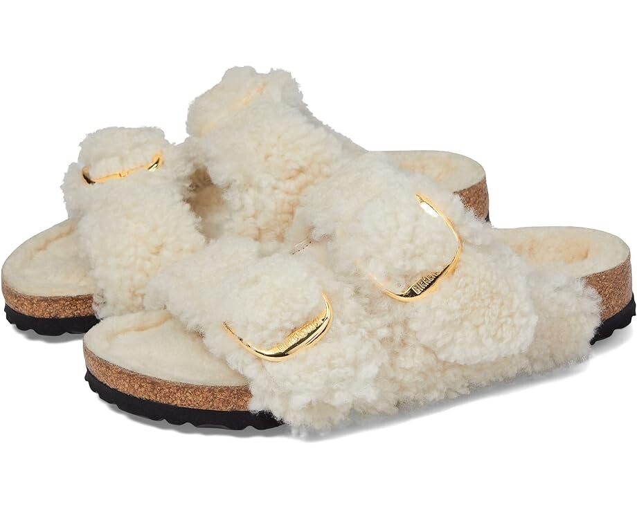 

Сандалии Birkenstock Arizona Big Buckle Teddy, цвет Eggshell