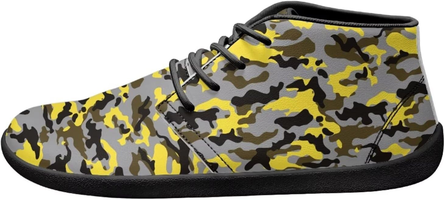 

Мужские модные ботинки Forchrinse с принтом серой собаки и сердцем, средние по высоте, для прогулок, водонепроницаемые, повседневные ботинки на шнуровке, чукка, желтый