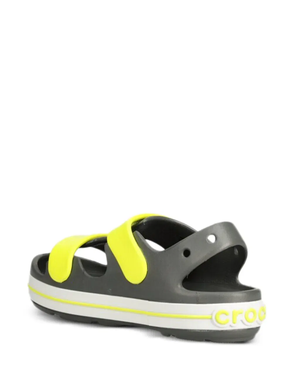Сандалии с ремешками и логотипом Crocs Kids, серый — фото 3