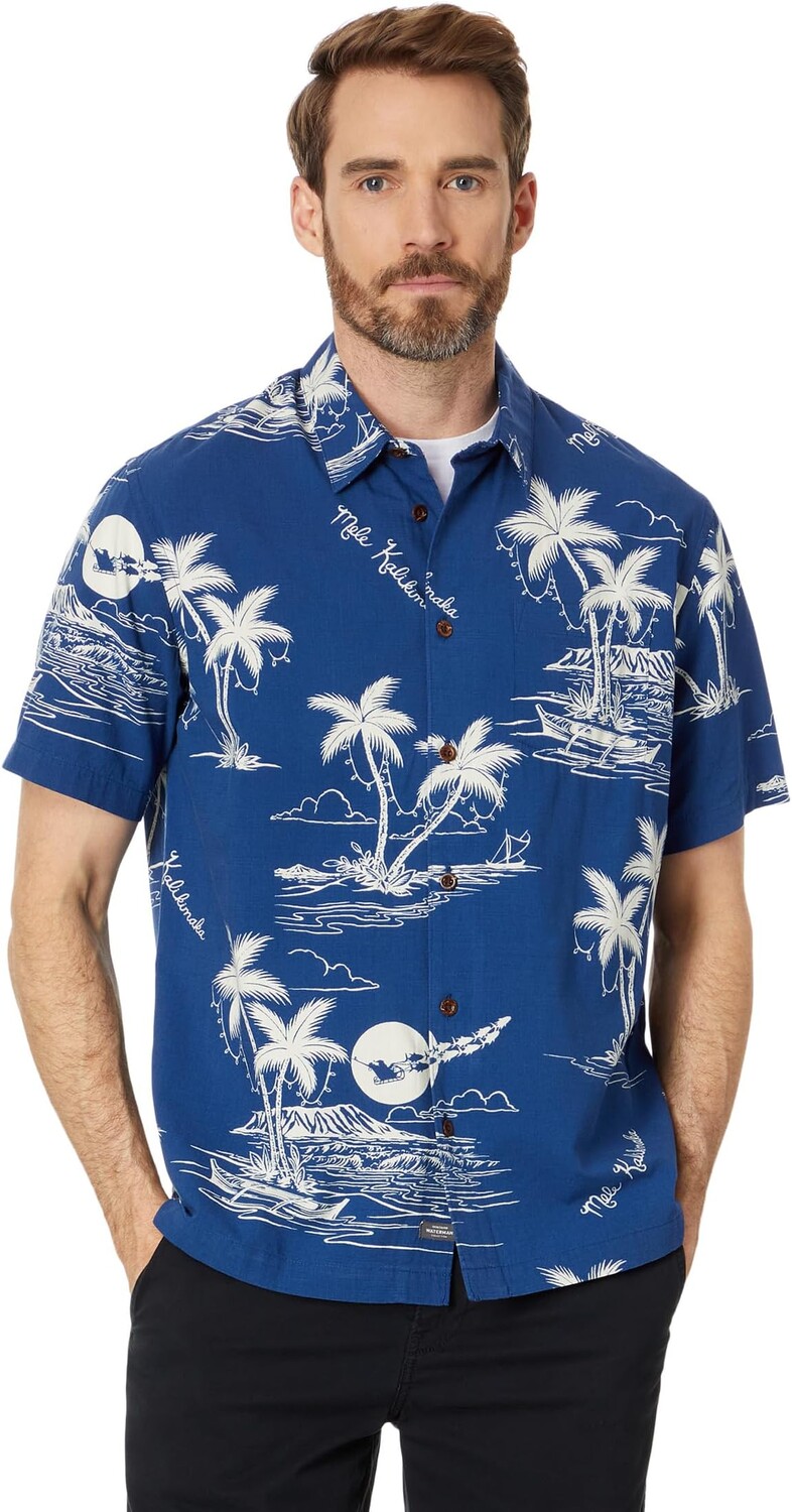 

Рубашка Quiksilver Waterman Ahi Holiday Short Sleeve Woven, цвет Ahi Holiday Estate Blue