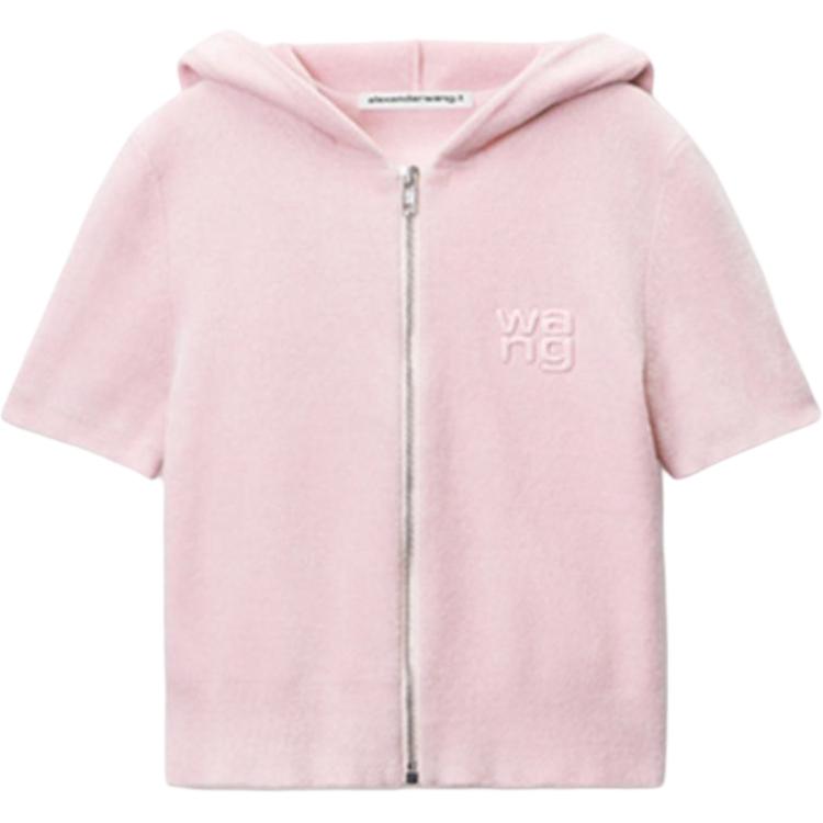Топ Logo embossed Hoodie Alexander Wang, светло-розовый — фото 3
