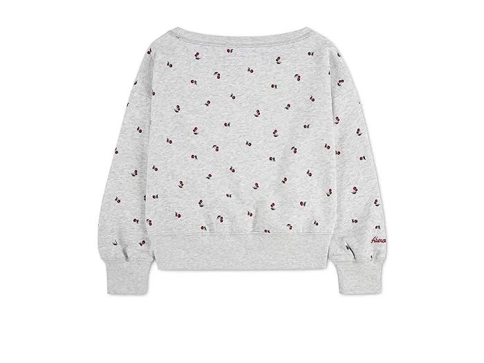 Свитшот с принтом оверсайз Printed Off-the-shouder Sweatshirt abercrombie kids, Bright White — фото 2