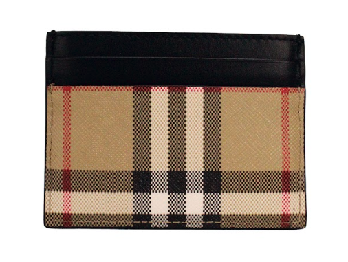 

Тонкий кожаный кошелек Sandon Black Canvas с принтом в клетку Burberry