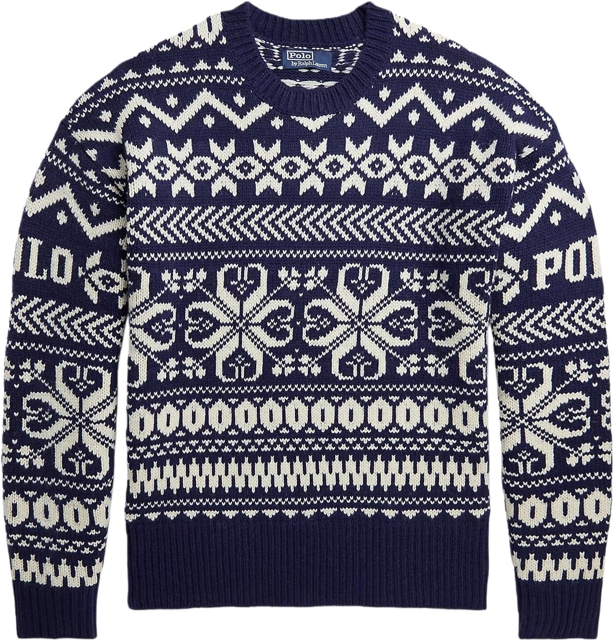 

POLO RALPH LAUREN мужской свитер с круглым вырезом и снежинками, Navy