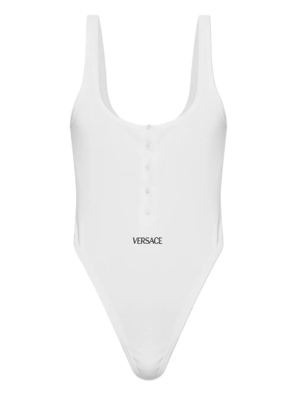 

Хлопковый боди с пуговицами спереди VERSACE, белый