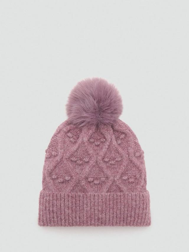 

Детская шапочка с рельефным узором Mango, Dark Red