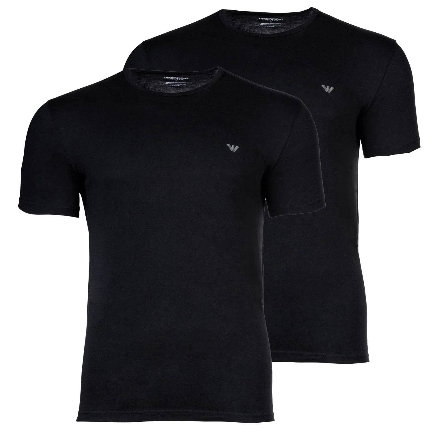T-Shirt 2er Pack, Emporio Armani, черный