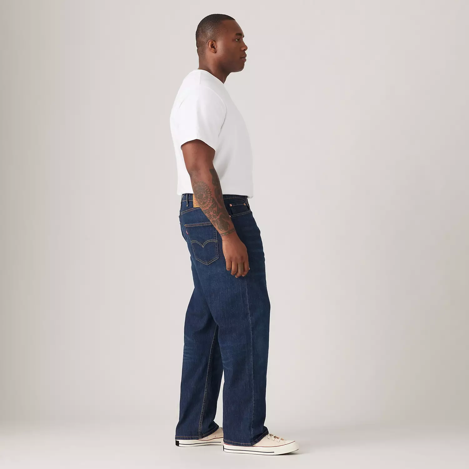 Мужские джинсы стандартного кроя 505 (большие и высокие) Levi's, цвет Nail Loop Knot - Dark Wash - Stretch — фото 2