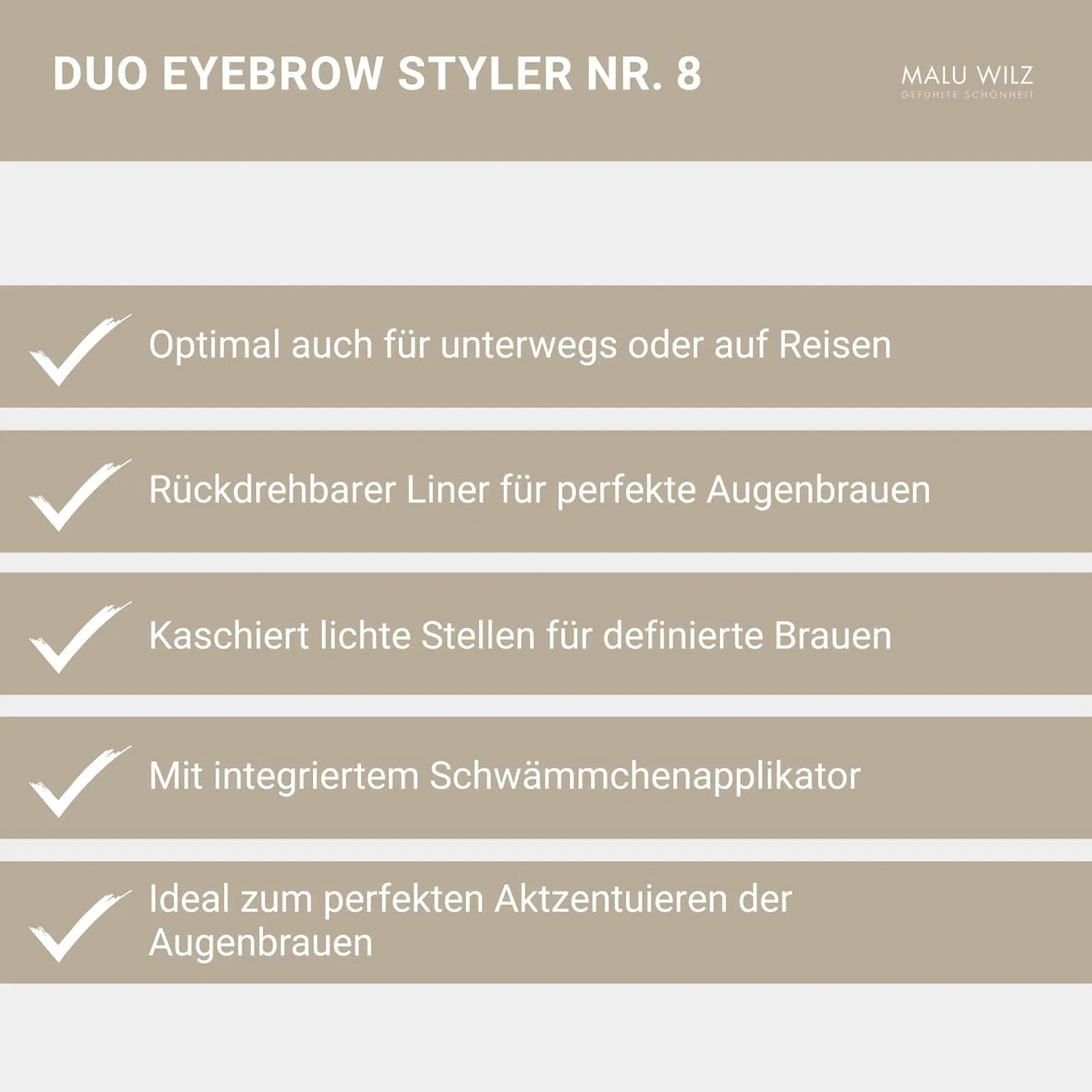 Двусторонний карандаш для бровей Malu Wilz Dekorative Duo Eyebrow Styler, темно-коричневый Malu Wilz — фото 4