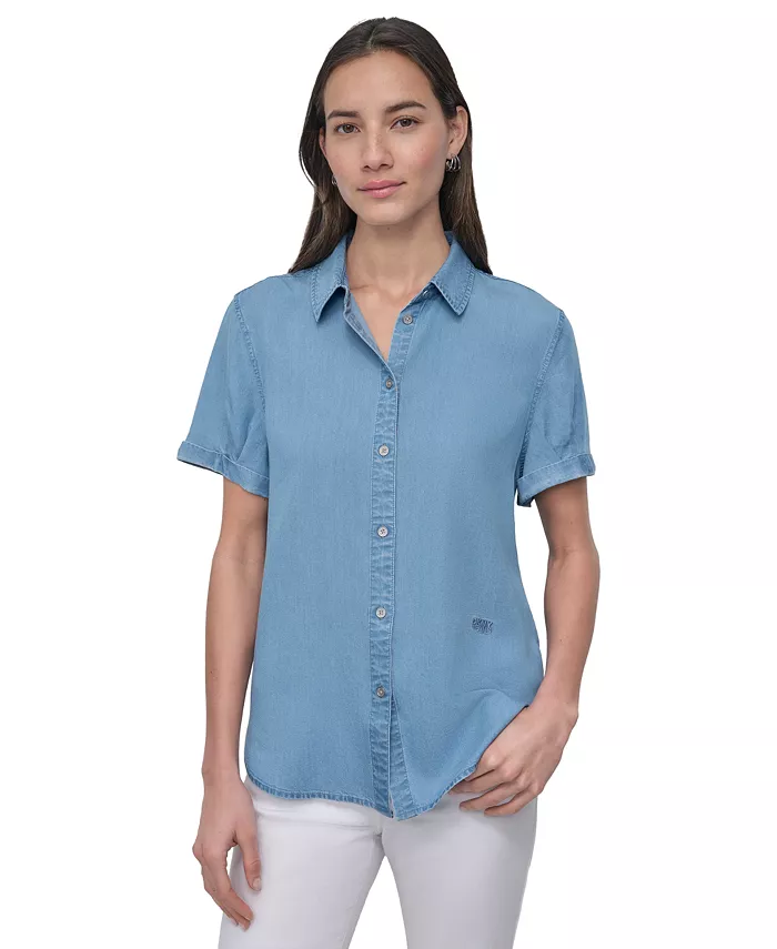 

Женская рубашка с закатанными рукавами Button-Up DKNY Jeans, синий