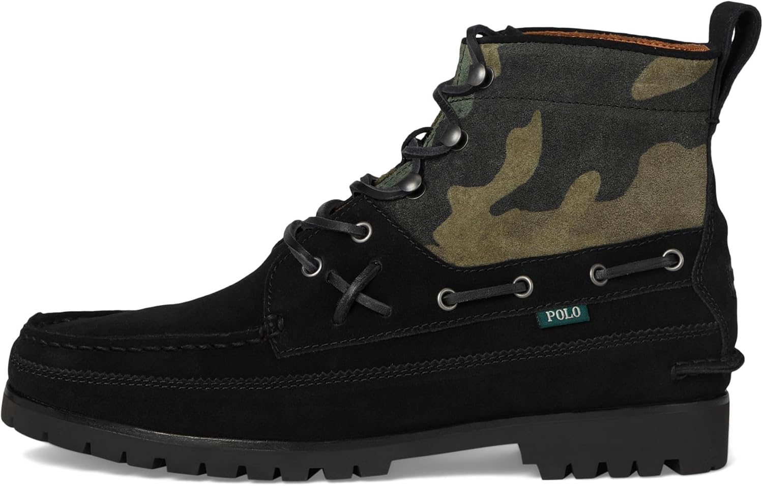 POLO RALPH LAUREN мужские ботинки Ranger Mid Camo Suede, Black/Camo — фото 4