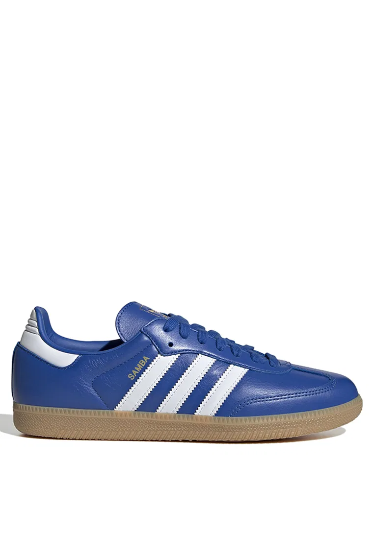 Кроссовки, низкие, Samba OG, Adidas, белый/синий