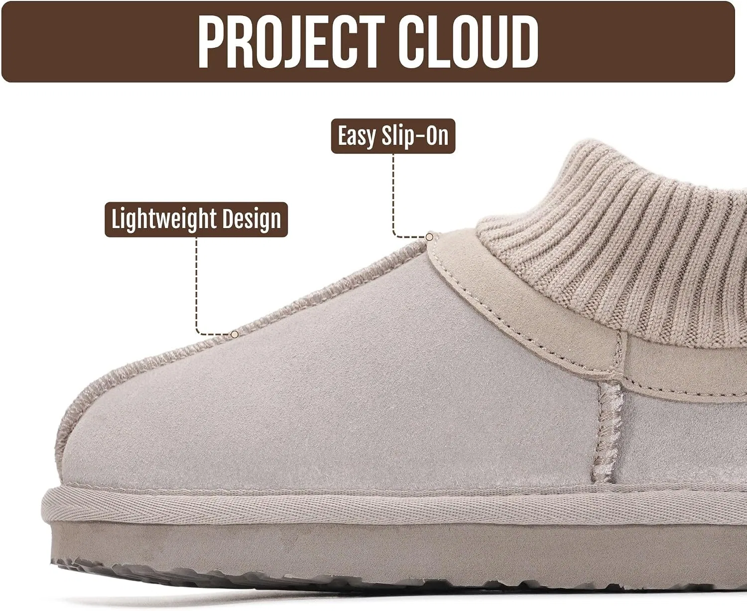Детские сапоги для девочек с подкладкой из овчины Project Cloud, Grey Suede Dreamon — фото 4
